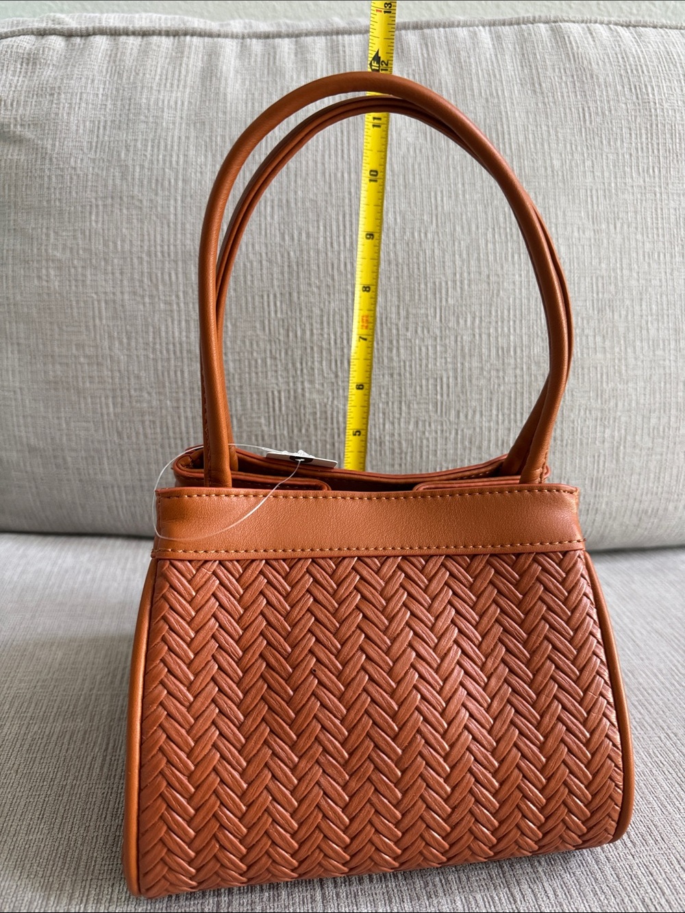 Anthropologie Woven Mini Handbag in Cognac NWT - Picture 8 of 10